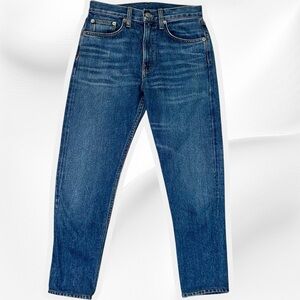 Brock Collection Medium Wash Blue Cotton Cropped Length Straight Leg Jeans Sz 2